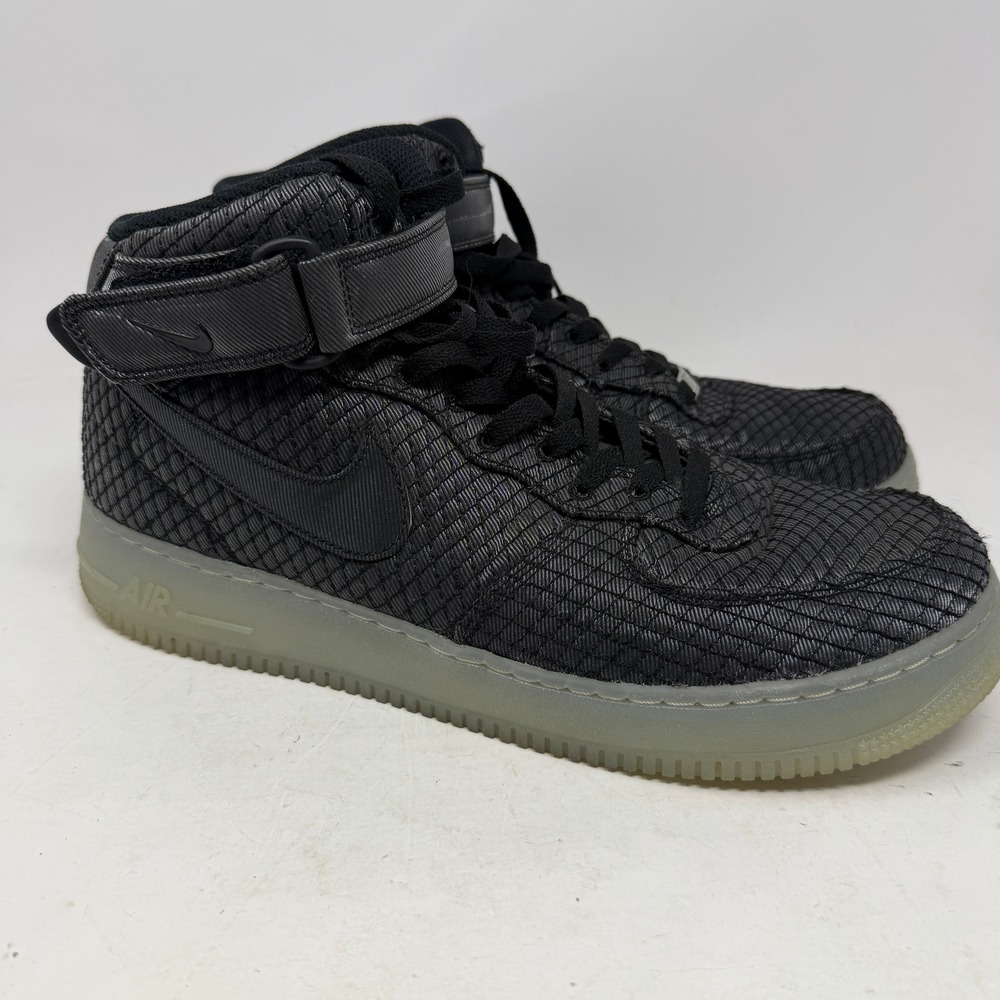 Nike Shoes Mens 11 Air Force 1 Mid 07 LV8 Black Woven 804609-005 EUC